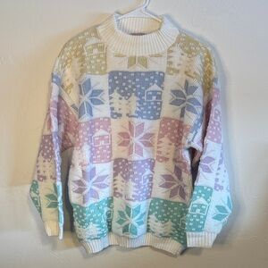 Vintage Colorful Patterned Women's Sweater